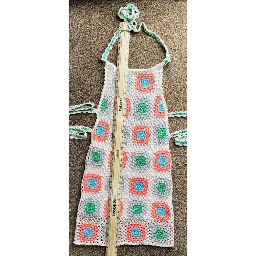 Pink Lily Crochet Mini Dress Womens M Multicolor Granny Square Boho - Picture 9 of 10